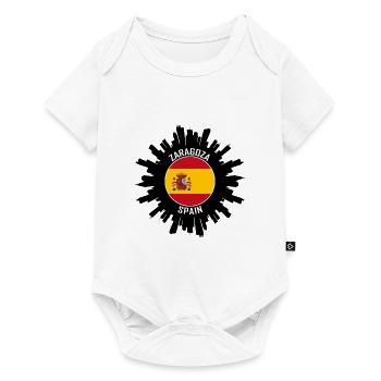 Saragosse Skyline Espagne Flag Souvenir de voyage - Body à manches courtes Premium Bébé - blanc - Devant