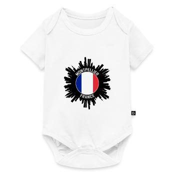 Montpellier Skyline France Flag Souvenir de voyage - Body à manches courtes Premium Bébé - blanc - Devant