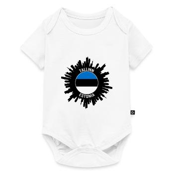 Tallinn Skyline Estonie Flag Souvenir de voyage - Body à manches courtes Premium Bébé - blanc - Devant