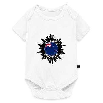 Wellington Skyline Nouvelle-Zélande Flag Voyage Souveni - Body à manches courtes Premium Bébé - blanc - Devant
