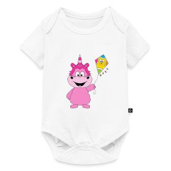 EINHORN - DRACHE - DRACHENSTEIGEN - WIND - FUN - Baby Premium Kurzarmbody - Weiß - Vorne