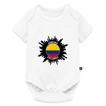 Armenia Skyline Colombia Flag Travel Souvenir - Baby Premium short-sleeve bodysuit - white - Front