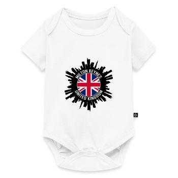 Milton Keynes Skyline UK Flagge Reise-Souvenir - Baby Premium Kurzarmbody - Weiß - Vorne