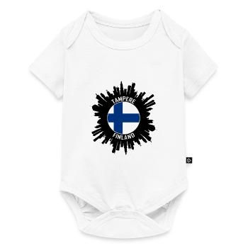 Tampere Skyline Finland Flag Travel Souvenir - Baby Premium short-sleeve bodysuit - white - Front