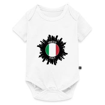Trieste Skyline Italie Flag Souvenir de voyage - Body à manches courtes Premium Bébé - blanc - Devant