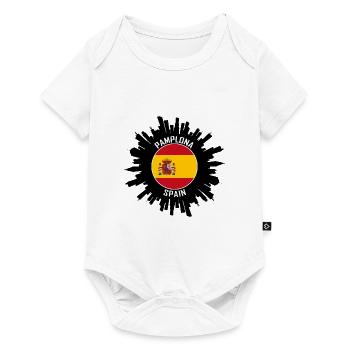 Pypelune Skyline Espagne Flag Souvenir de voyage - Body à manches courtes Premium Bébé - blanc - Devant