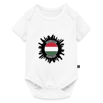 Debrecen Skyline Hongrie Flag Souvenir de voyage - Body à manches courtes Premium Bébé - blanc - Devant