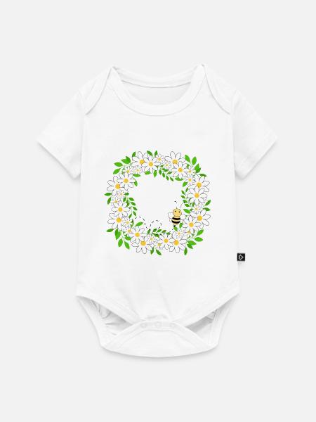 Blumenkranz - Baby Premium Kurzarmbody - Weiß