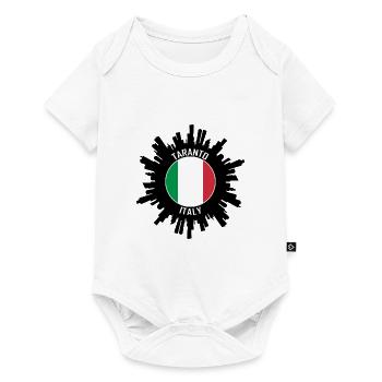 Tarente Skyline Italie Flag Souvenir de voyage - Body à manches courtes Premium Bébé - blanc - Devant