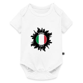 Parme Skyline Italie Flag Souvenir de voyage - Body à manches courtes Premium Bébé - blanc - Devant