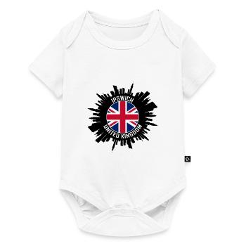 Ipswich Skyline Uk Flag Travel Souvenir - Baby Premium short-sleeve bodysuit - white - Front