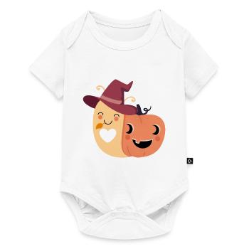 Snail with pumpkin house - Baby Premium short-sleeve bodysuit - white - Front