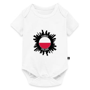 Zabrze Skyline Poland Flag Travel Souvenir - Baby Premium short-sleeve bodysuit - white - Front