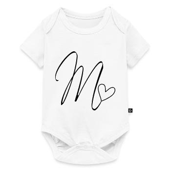 Lettre M Lettre-M Calligraphie - Body à manches courtes Premium Bébé - blanc - Devant