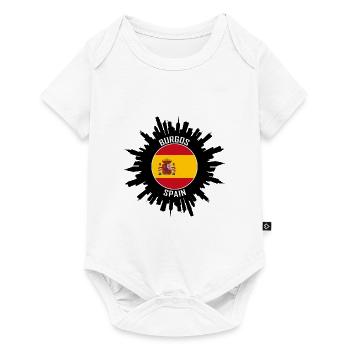 Burgos Skyline Espagne Flag Souvenir de voyage - Body à manches courtes Premium Bébé - blanc - Devant