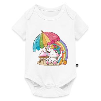 Rainbow unicorn for children - colorful and cheerful - Baby Premium short-sleeve bodysuit - white - Front