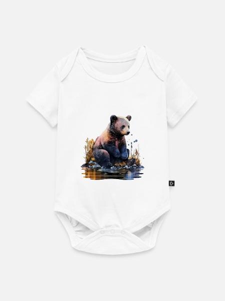 Bären Baby - Baby Premium Kurzarmbody - Weiß