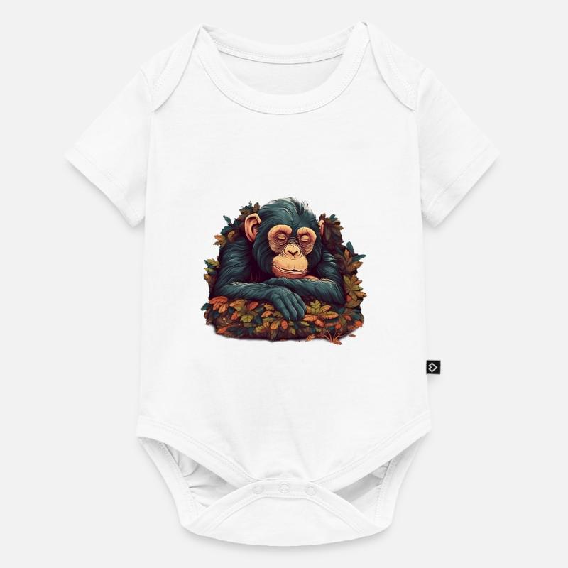 Sovande schimpans - Baby Premium kortärmad bodysuit - vit