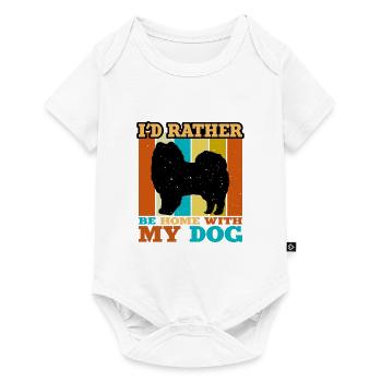 American Eskimo Dog Love Silhouette Vintage Sunset - Body à manches courtes Premium Bébé - blanc - Devant