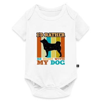 Akita Dog Silhouette Vintage Sunset pour les amoureux des chiens - Body à manches courtes Premium Bébé - blanc - Devant