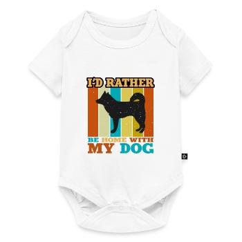 Alaskan Klee Kai Dog Lover Silhouette Retro Sunset - Body à manches courtes Premium Bébé - blanc - Devant