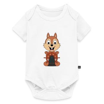SEEMANN - KAPITÄN - BOOT - SCHIFF - EICHHÖRNCHEN - Baby Premium Kurzarmbody - Weiß - Vorne