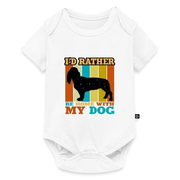 Basset Artesien Normand Dog Silhouette Retro Sun - Baby Premium short-sleeve bodysuit - white - Front