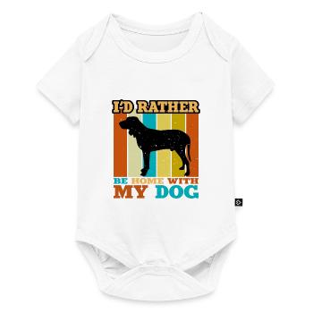 Bleu De Gascogne Grand Dog Silhouette Retro Sunset - Body à manches courtes Premium Bébé - blanc - Devant