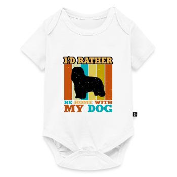 Briard Dog Lover Silhouette Vintage Sunset - Baby Premium short-sleeve bodysuit - white - Front