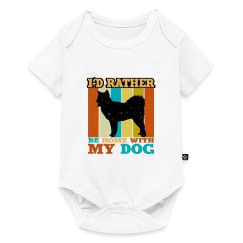 Canadian Eskimo Dog Love Silhouette Vintage Sunset - Body à manches courtes Premium Bébé - blanc - Devant