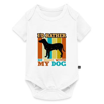 Chien Francais Blanc Et Noir Dog Silhouette Retro - Baby Premium short-sleeve bodysuit - white - Front