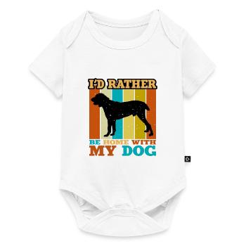 Chien de berger d’Asie centrale Silhouette Rétro Coucher de soleil - Body à manches courtes Premium Bébé - blanc - Devant
