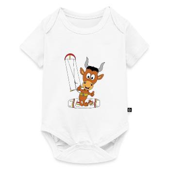 STIER - BULLE - KITE - KITESURFEN - KITESURFER - Baby Premium Kurzarmbody - Weiß - Vorne