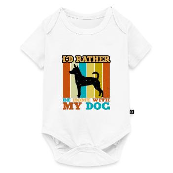 Decker Rat Terrier Dog Silhouette Retro Sunset - Baby Premium short-sleeve bodysuit - white - Front