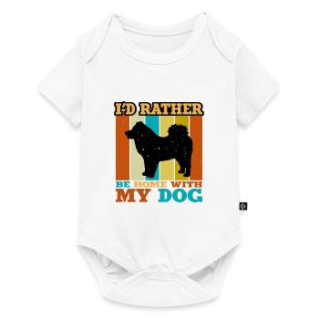Eurasier Dog Lover Silhouette Vintage Sunset - Baby Premium short-sleeve bodysuit - white - Front