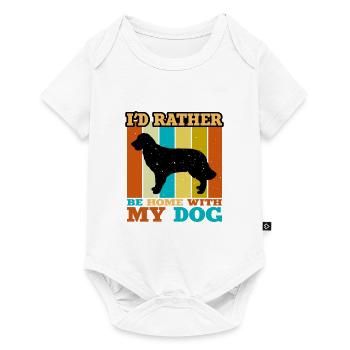 Golden Retriever Dog Lover Silhouette Retro Sunset - Baby Premium short-sleeve bodysuit - white - Front