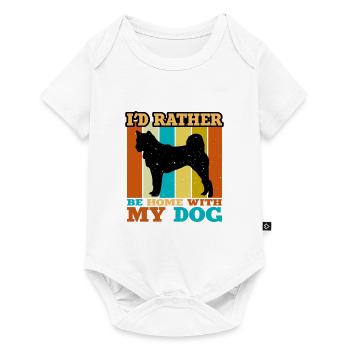 Hokkaido Ken Dog Lover Silhouette Vintage Sunset - Body à manches courtes Premium Bébé - blanc - Devant