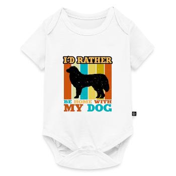 Great Pyrénées Dog Lover Silhouette Vintage Sunset - Body à manches courtes Premium Bébé - blanc - Devant