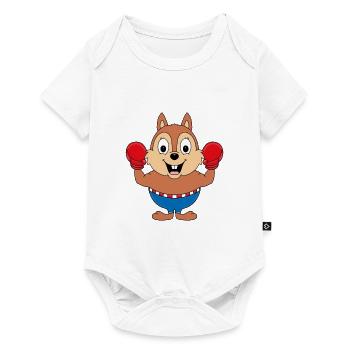 EICHHÖRNCHEN - BOXER - BOXEN - SPORT - TIER - Baby Premium Kurzarmbody - Weiß - Vorne