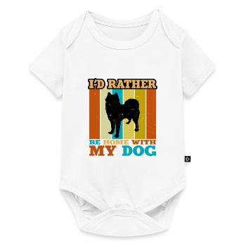 Husky Dog Silhouette Vintage Sunset for Dog Lovers - Baby Premium short-sleeve bodysuit - white - Front
