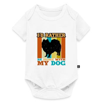 Indian Spitz Dog Lover Silhouette Vintage Sunset - Body à manches courtes Premium Bébé - blanc - Devant