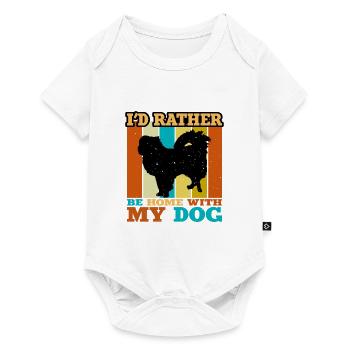 Japanese Chin Dog Lover Silhouette Vintage Sunset - Body à manches courtes Premium Bébé - blanc - Devant
