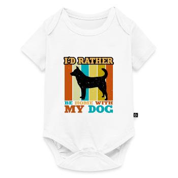 Jindo Dog Silhouette Vintage Sunset for Dog Lovers - Baby Premium short-sleeve bodysuit - white - Front