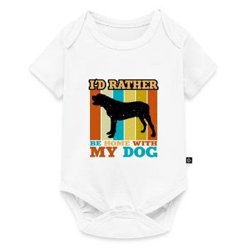 Mastiff Espagnol Chien Amour Silhouette Vintage Coucher de Soleil - Body à manches courtes Premium Bébé - blanc - Devant