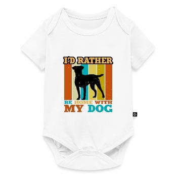 Patterdale Terrier Dog Silhouette Retro Sunset - Baby Premium short-sleeve bodysuit - white - Front