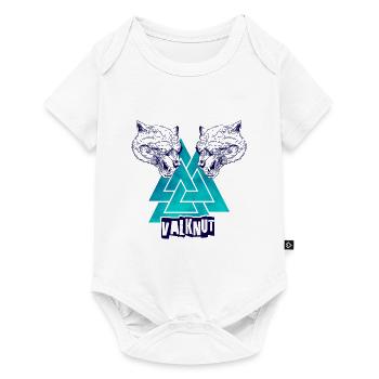 Valknut - symbole nordique Viking et tête animal - Body à manches courtes Premium Bébé - blanc - Devant