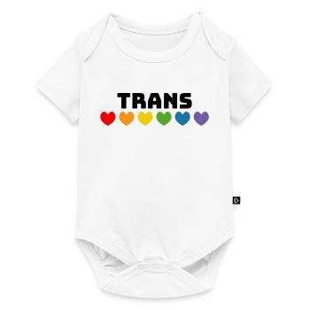 Cœur arc-en-ciel trans noir - Body à manches courtes Premium Bébé - blanc - Devant