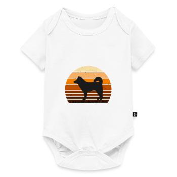 Alaskan Klee Kai Dog Lover Silhouette Retro Sunset - Body à manches courtes Premium Bébé - blanc - Devant
