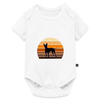 American Hairless Terrier Dog Silhouette Retro - Body à manches courtes Premium Bébé - blanc - Devant