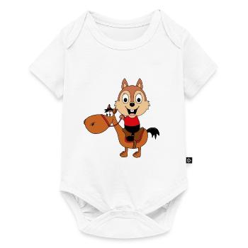 PFERD - REITEN - TIERE - EICHHÖRNCHEN - PONY - Baby Premium Kurzarmbody - Weiß - Vorne
